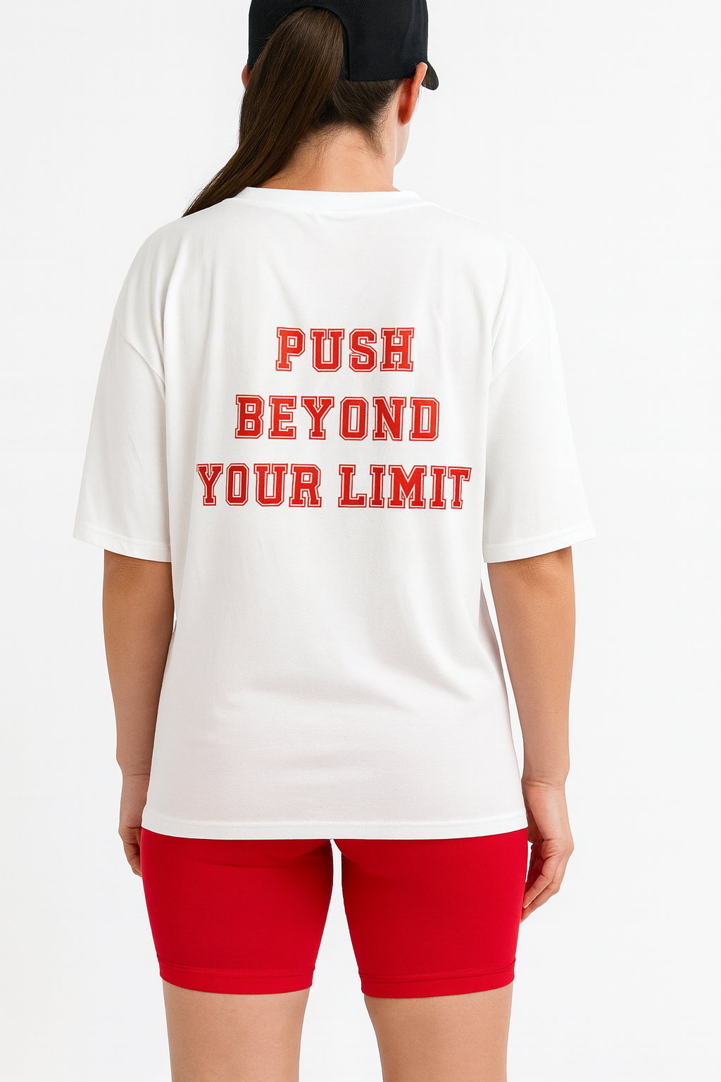 Ladies Relentless Apparel Oversized T-Shirt White/Red