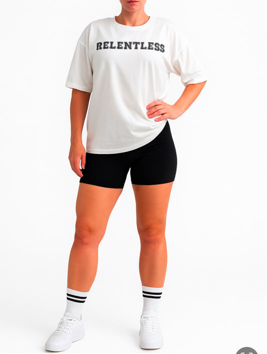 Ladies Oversized Relentless Tshirt White
